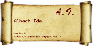 Albach Ida névjegykártya