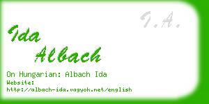 ida albach business card